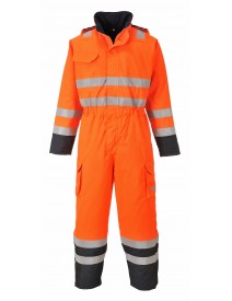 S775 - Bizflame Rain Hi-Vis Multi Coverall Orange/Navy