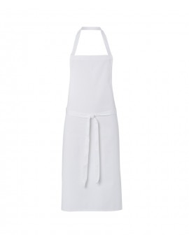 Alexandra NU691 White Bib Apron with Front Pocket - White Clothing