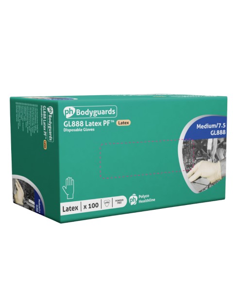 Case of 1000 Polyco GL888 Latex gloves 