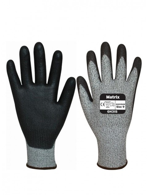 Polyco Matrix GH315 Cut 5 PU Cut 5 Palm Coated Gloves Cut Resistant