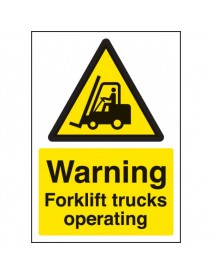 A4 Warning forklift trucks operating – rigid plastic