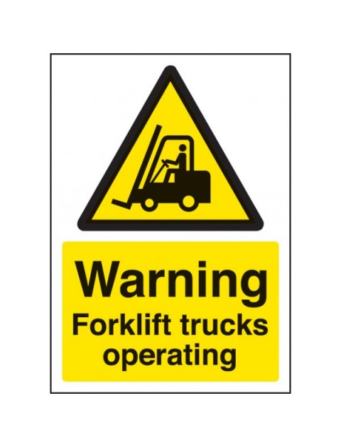 A4 Warning forklift trucks operating – rigid plastic Site Products