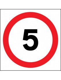 5mph sign in rigid plastic 400 x 400mm