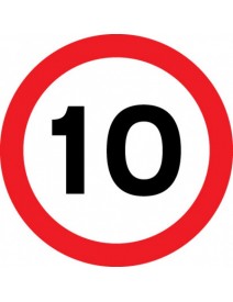 10mph sign in rigid plastic 400 x 400mm