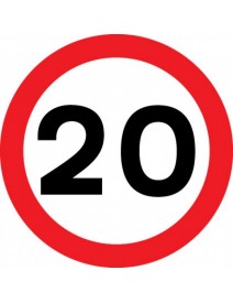 20mph sign in rigid plastic 400 x 400mm