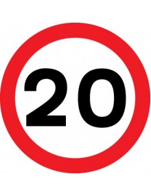 20mph sign in rigid plastic 400 x 400mm Site Products