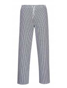 Portwest C079 - Bromley Chefs Trousers Tall Black Check    Clothing  