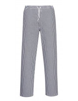 Portwest C079 - Bromley Chefs Trousers Tall Black Check    Clothing  